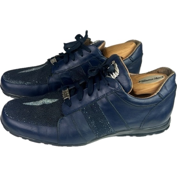 Genuine Exotic Blue Stingray Leather David Eden Sport Shoes Size 10 - Picture 6 of 11